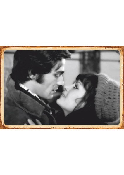 Yeşilçam Sahneler Kadir Inanır Türkan Şoray Retro Ahşap Poster