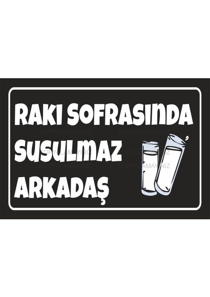 Sofrasında Susulmaz Içki Masası Alkol Dekorasyon Tablo Retro Ahşap Poster