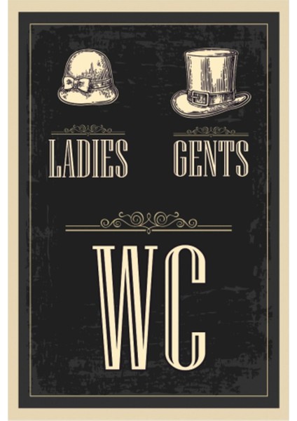 Wc Tuvalet Retro Vintage Ahşap Poster 2030050