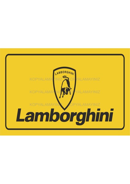 Lamborghini Klasik Nostakjik Araba Uyarı Levhası Tabela Dekorasyon Tablo Retro Ahşap Poster