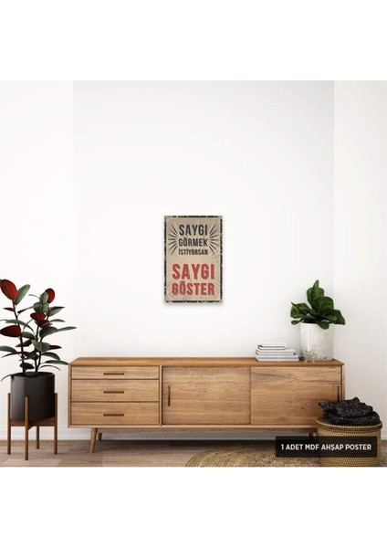 PT1019 - Saygı Görmek Istiyorsan Saygı Göster Retro Mdf Ahşap Poster (20X30CM) modelleri