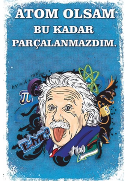 Atom Olsam Einstein Retro Ahşap Poster