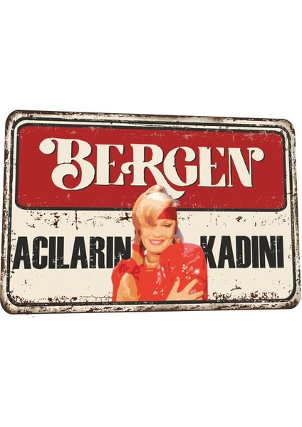 Bergen Acıların Kadını-6 Plaka Tarz Arabeskin Kraliçeleri Serisi Retro Vintage Ahşap Poster