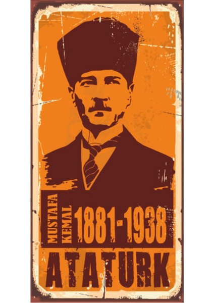 Atatürk - Retro Ahşap Poster – Özel Koleksiyon – Hbb