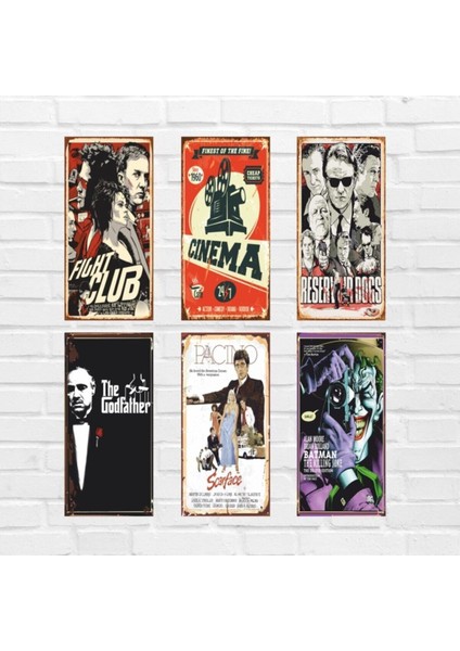 Cinema Mini Retro Ahşap Poster Seti