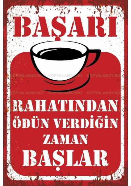 Başarı Rahatından Ödün Verdiğin Zaman Başlar Motivasyon Sözleri Duvar Yazıları Retro Ahşap Poster