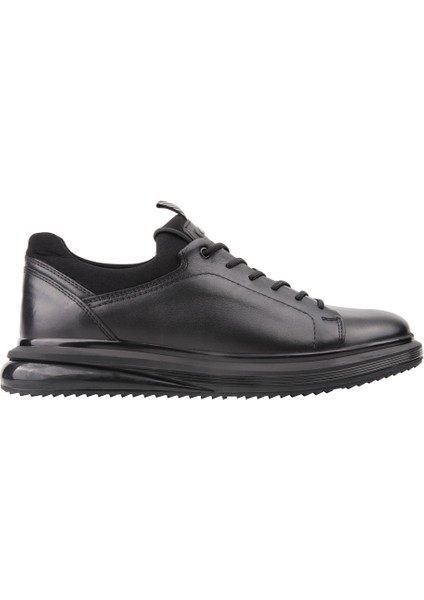 19596 Sıyah-Sıyah Sneaker Derı Ayakkabı