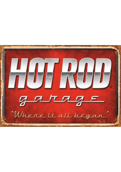 Hot Rod Klasik Araba Retro Ahşap Poster