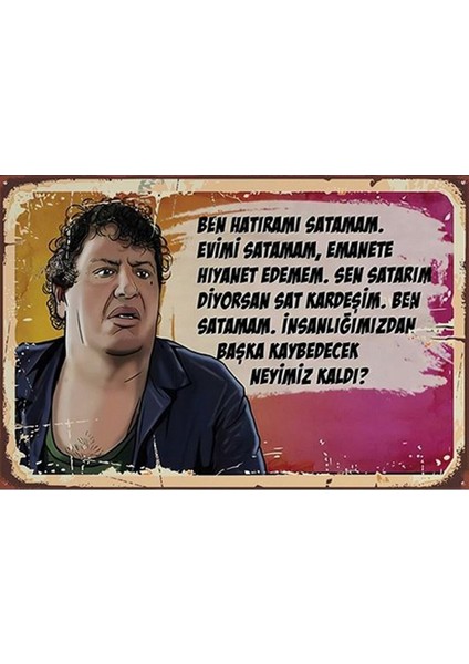Üzeyir Abi Retro Ahşap Poster