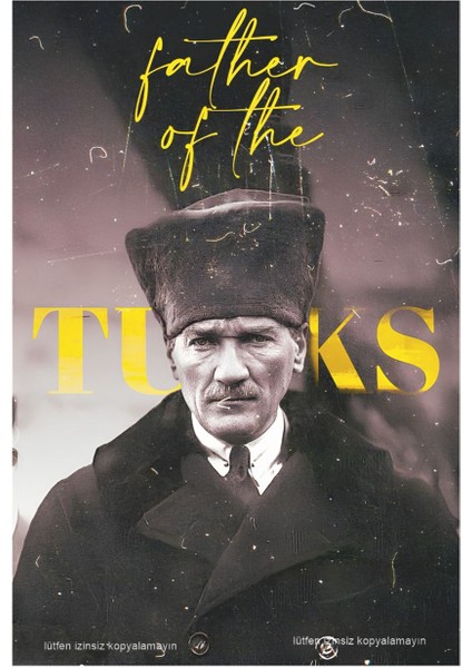 Türklerin Atası Mustafa Kemal Atatürk Ev Dekorasyon Tablo Retro Ahşap Poster