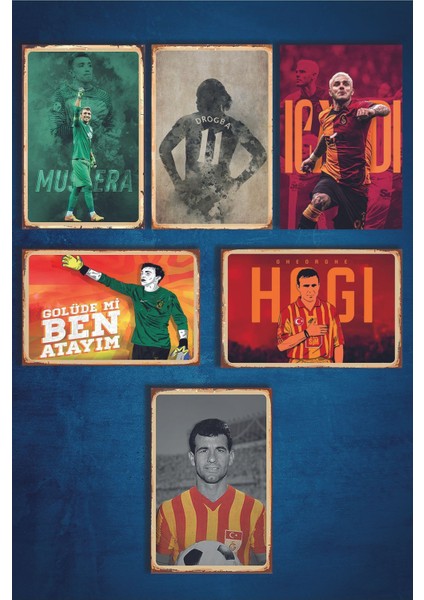 "galatasarây" Retro Ahşap Poster 6'adet (20X30)