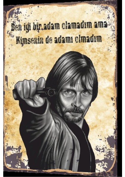 Behzat Ç. Kimsenin Adamı Olmadım Retro Ahşap Poster