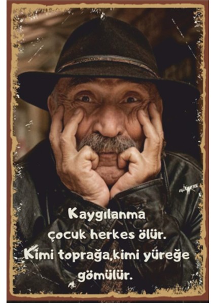 Tuncel Kurtiz Sözleri Retro Ahşap Poster
