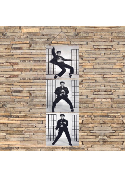 Uv Baskı Ahşap 3lü Tablo Elvis Presley