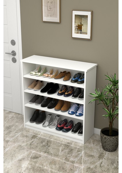 Asra Trend MDF 4 Katlı Açık Raflı Ayakkabılık - 90 cm, Modern,Bot Uyumlu,Çok Amaçlı Düzenleyici,A-32 fiyatları