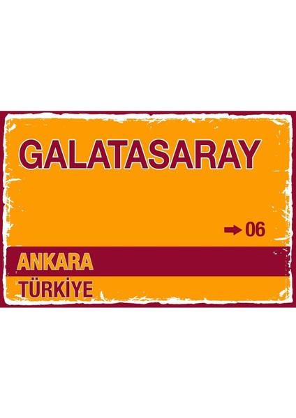 Galata Sokak Tabelası Ankara Retro, Ahşap, Poster, Tablo, Dekor