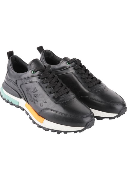 21179 Sıyah Sneaker Derı Ayakkabı
