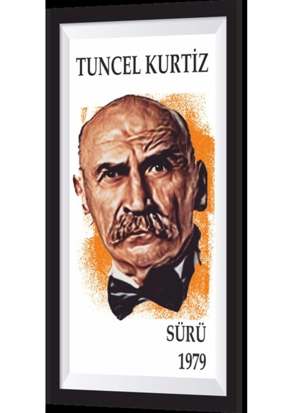 Tuncel Kurtiz Yeşilçam Temalı Çerçeve Görünümlü Mini Ahşap Poster