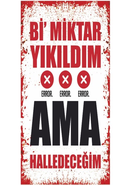 Yıkıldım Komik Eğlenceli Duvar Yazıları Ev Dekorasyon Tablo Mini Retro Ahşap Poster