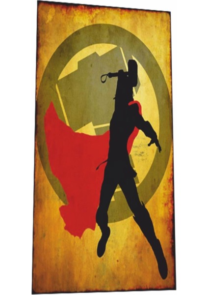 Thor Marvel Süper Kahraman Mini Retro Ahşap Poster