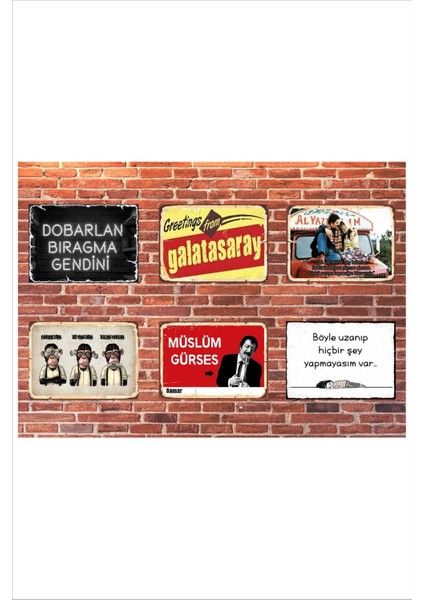 Retro Halimiz Itten Beter Keyfimiz Paşada Yok Anlamlı Duvar Yazıları Sözleri 20 x 30 Tablo