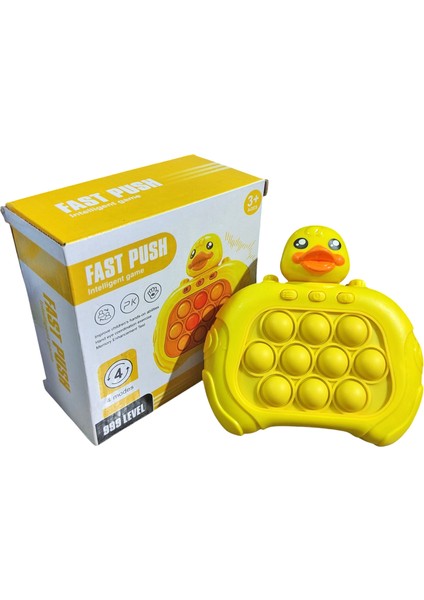 Popit Makinesi Işıklı Oyun Fast Push Pilli Fidget Kabarcık - Ördek
