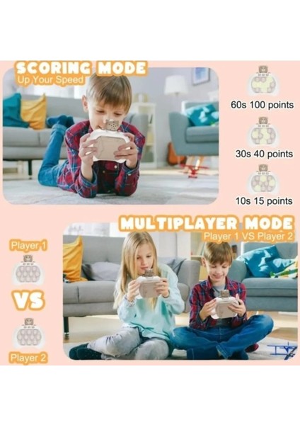 Popit Makinesi Işıklı Oyun Fast Push Pilli Fidget Kabarcık - Ördek