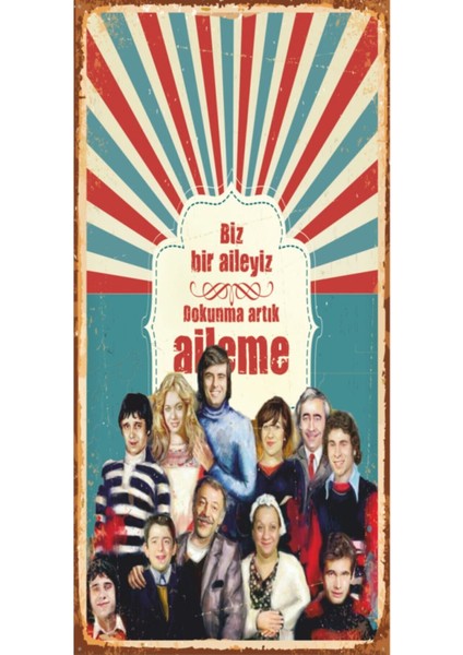 Güzel Aile Yeşilçam (10 cm x 20 Cm) Mini Retro Ahşap Poster