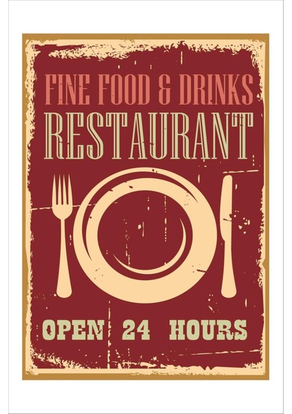 Retro Restaurant Vintage 20 x 30 Tablo