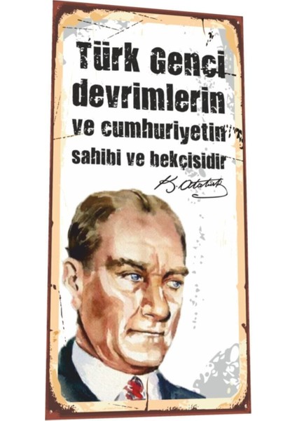 Mustafa Kemal Atatürk Sözleri Mini Retro Ahşap Poster-2