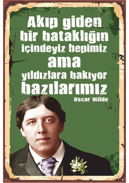 Oscar Wilde Şiir Edebiyat Retro Ahşap Poster