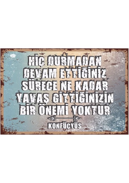 Konfüçyüs Motivasyon Felsefe Sözleri Duvar Yazıları Retro Ahşap Poster
