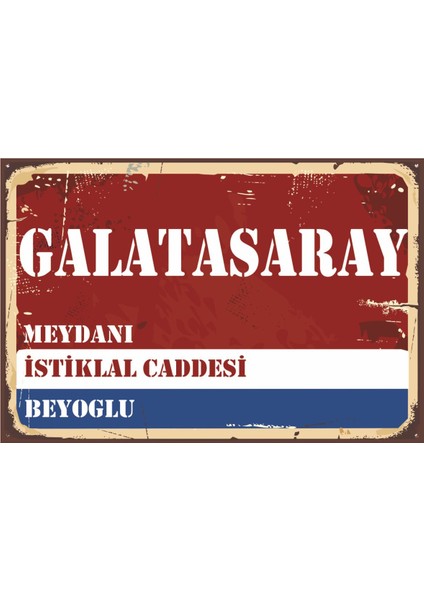 Meydan Istiklal Caddesi Beyoğlu Istanbul Sokak Talelası Retro Ahşap Poster