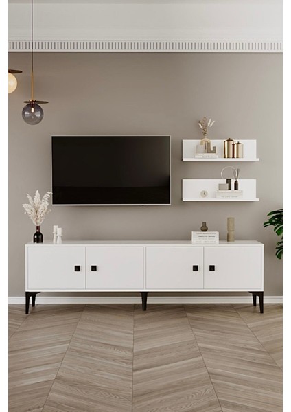 %100 Mdf Raflı Tv Ünitesi 180 cm