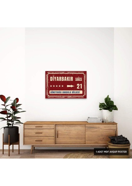 PT1071 - Diyarbakır Şehir Tabelası Retro Mdf Ahşap Poster (20X30CM) modelleri