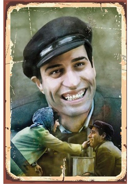 Çöçüler Kralı Kemal Sunal Retro Ahşap Poster