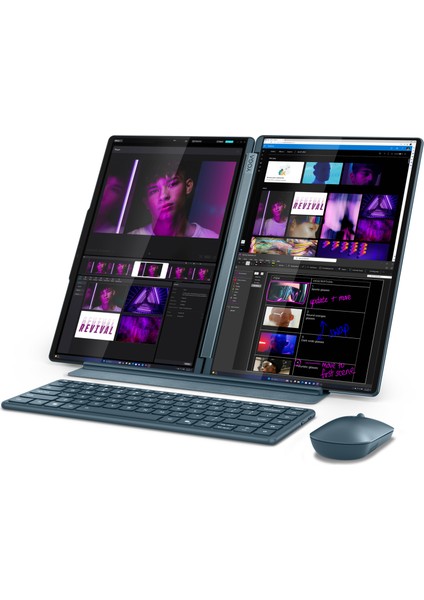 Yoga Book 9i 14" Çift OLED 2.8k Ekran - Intel Ultra 7 255H - 32GB Ddr5 8400MHZ - 2tb Pcıe 4 - Arc 140T Gpu - W11 - Enq Klavye Taşınabilir Bilgisayar