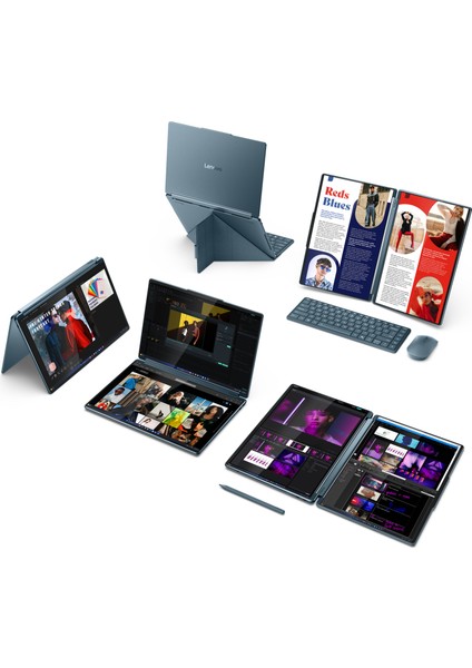 Yoga Book 9i 14" Çift OLED 2.8k Ekran - Intel Ultra 7 255H - 32GB Ddr5 8400MHZ - 2tb Pcıe 4 - Arc 140T Gpu - W11 - Enq Klavye Taşınabilir Bilgisayar