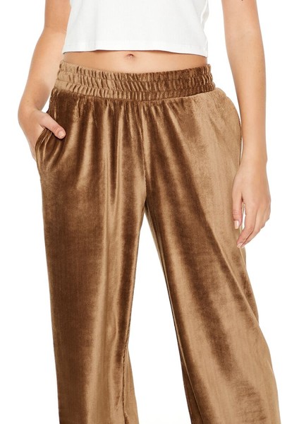Kadife High-Rise Wide-Leg Pantolon modelleri