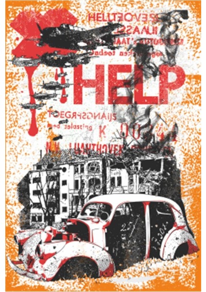 Savaşa Karşı Barış Retro Ahşap Poster