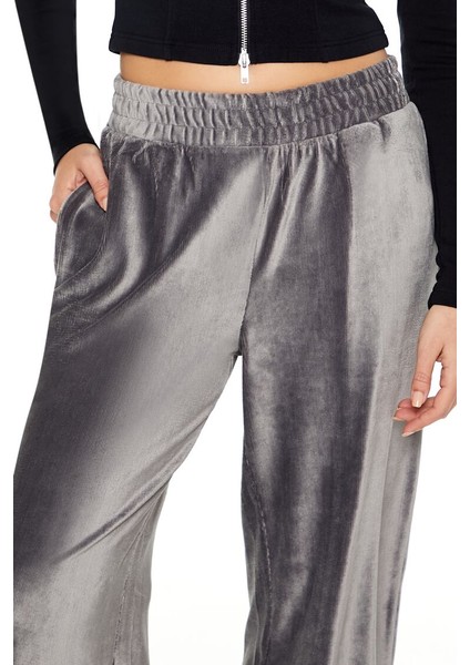 Kadife High-Rise Wide-Leg Pantolon modelleri