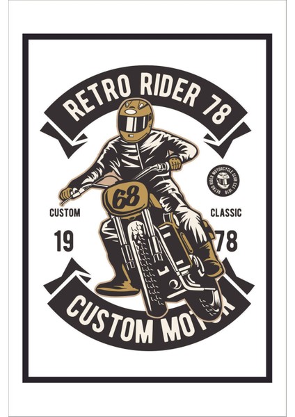 Retro Rider 78 Custom Motor 20 x 30 Tablo