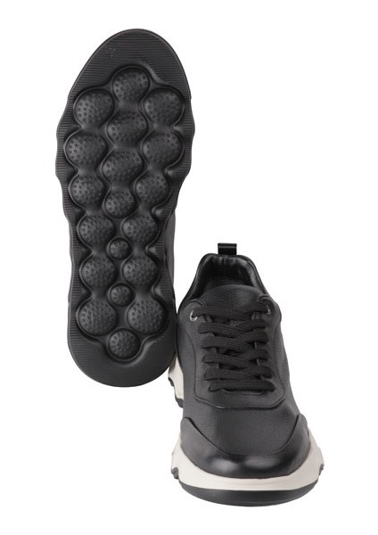 20414-1 Sıyah-Beyaz Sneaker Derı Ayakkabı fırsatları