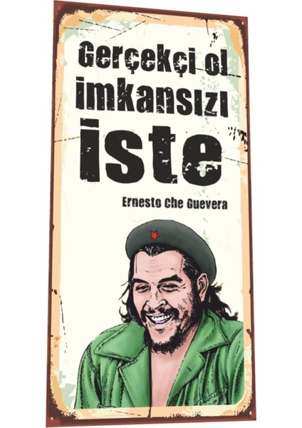 Ernesto Che Guevara Mini Retro Ahşap Poster