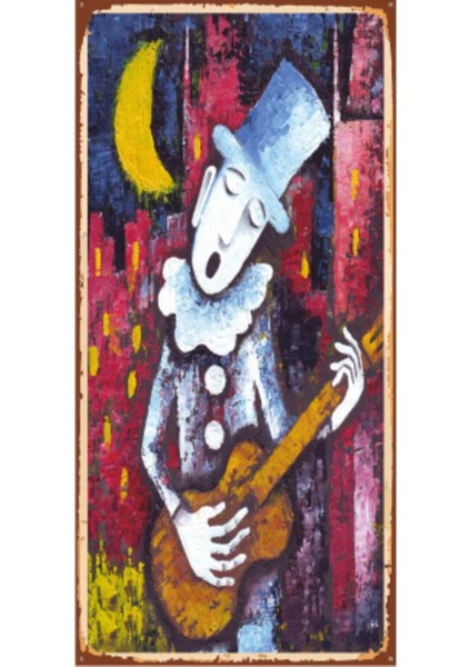Ayışığında Serenat 10 cm x 20 cm Retro Mini Ahşap Poster