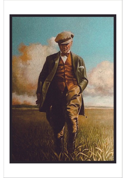 Retro Atatürk Çerçeve Görünümlü 20 x 30 Tablo