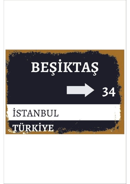 Retro Beşiktaş Istanbul 34 Vintage 20 x 30 Tablo