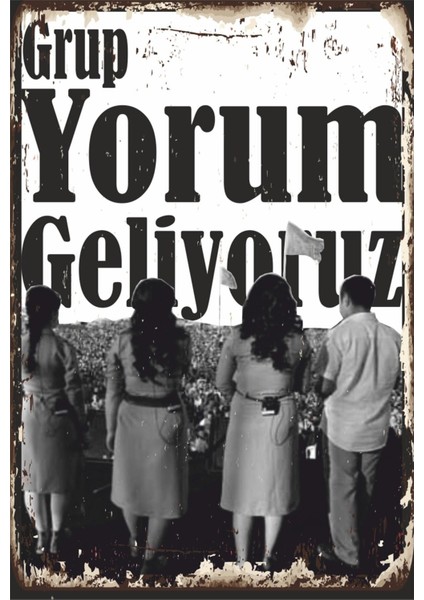 Grup Yorum Geliyoruz Devrimci Müzik Retro Ahşap Poster