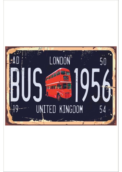 Retro London Unıted Kıngdom Vintage 20 x 30 Tablo