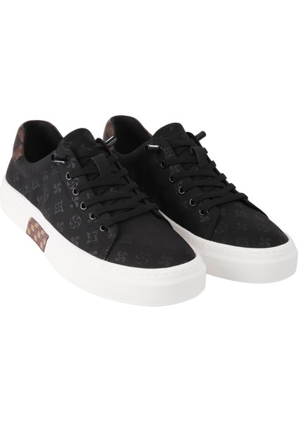 21019 Sıyah Sneaker Derı Ayakkabı